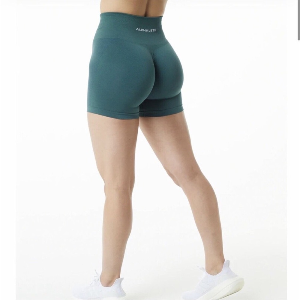 Alphalete Green Amplify shorts